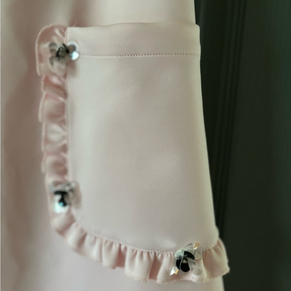Betsey Johnson Techno Knit Sleeveless mini dress in Pink Mimosa size 10 - Picture 4 of 5